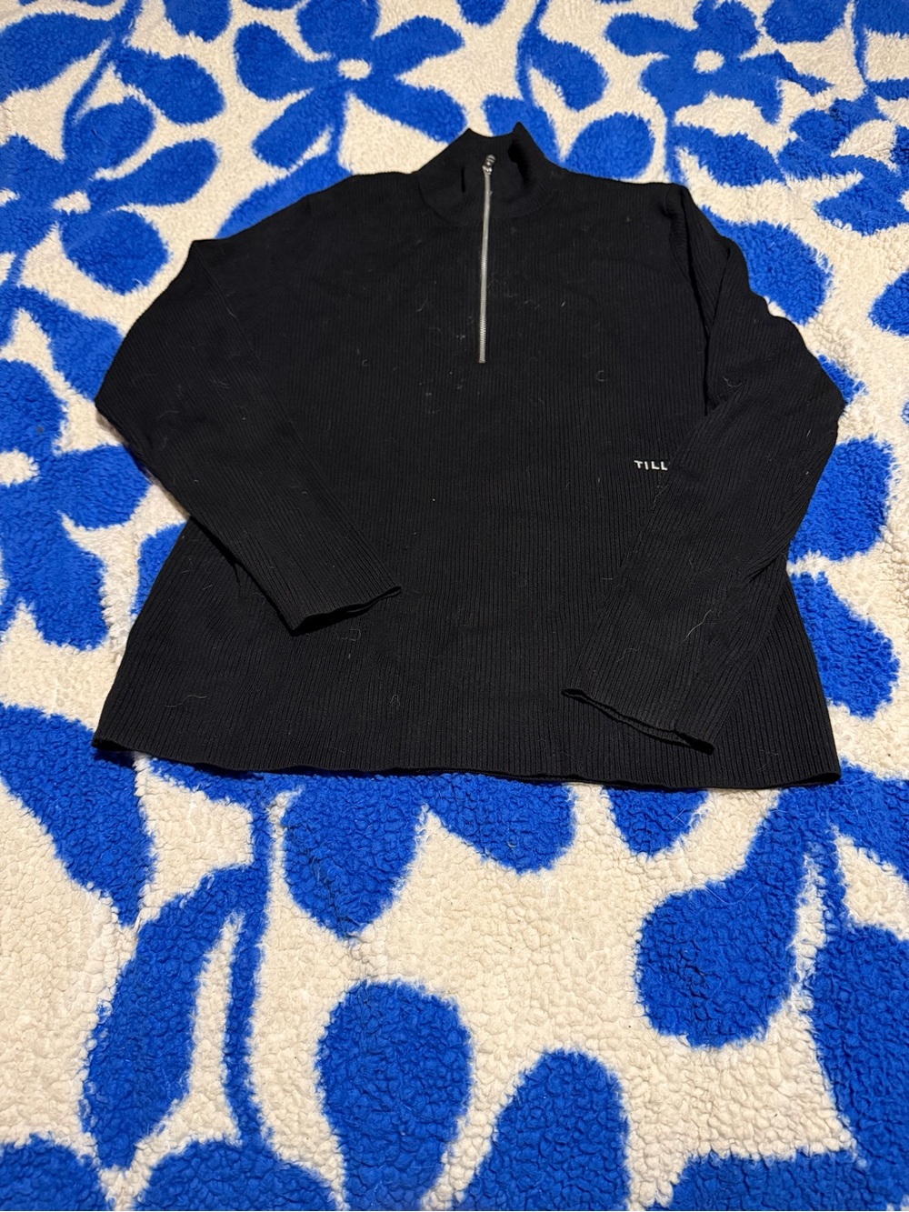 Tilley Women’s Black Half-Zip Ribbed Sweater